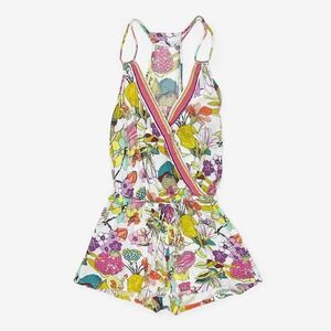 Trina Turk Tahiti Romper Size M Floral Tropical Boho Beachy Resort Vacation